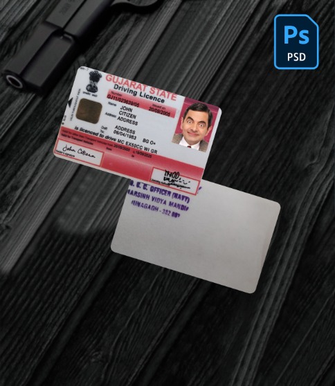 India Gujarat state driving license PSD